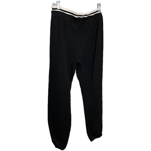 Monrow Women's Jogger Pants Black Loose Tapered Rayon Cotton High Rise Size L - Picture 1 of 9